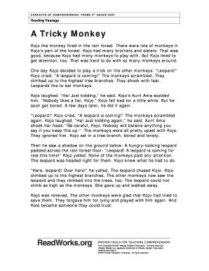 A Tricky Monkey Reading Comprehension