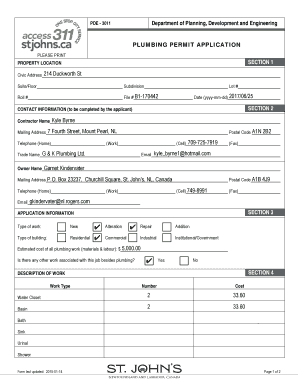Plumbing Permit Application