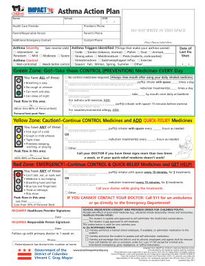 Asthma Action Plan Form