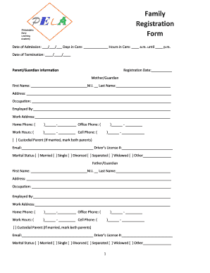 Family Registration Form