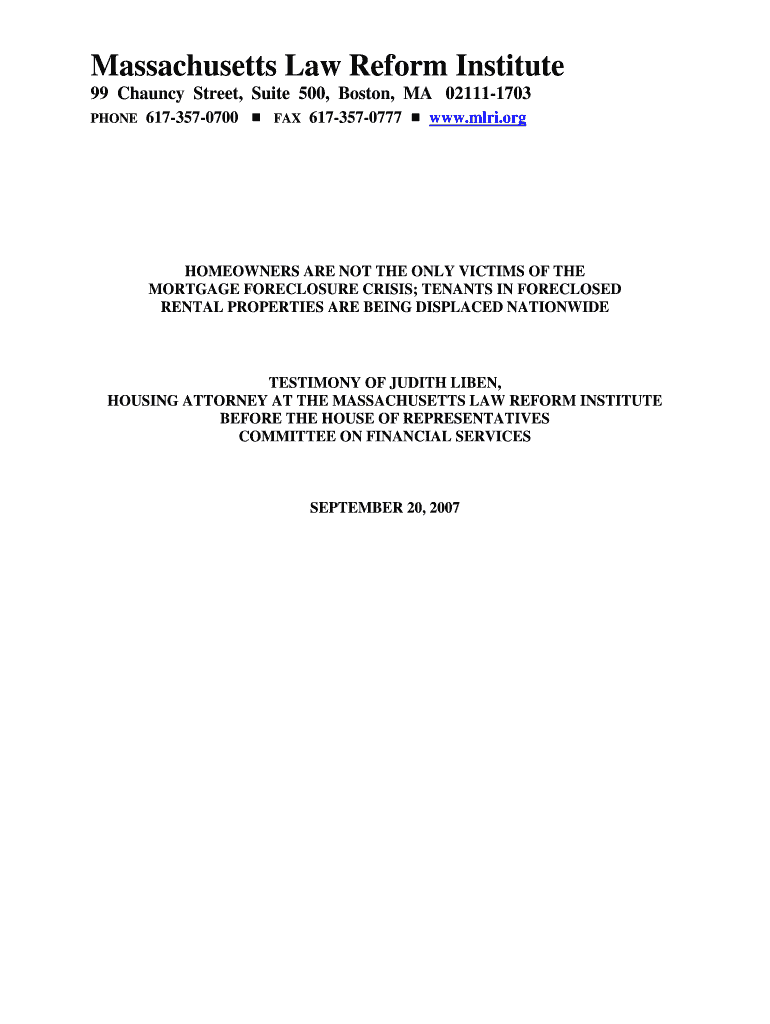 Fillable Online archives financialservices house Massachusetts Law ...