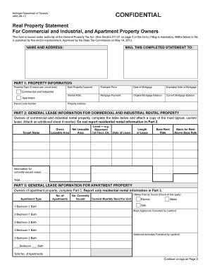 Michigan Real Property Statement Form 4863