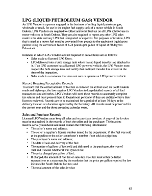 South Dakota LPG Vendor Tax Return