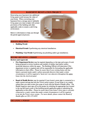 Fillable Online BASEMENT RENOVATION PROJECT Fax Email Print - pdfFiller