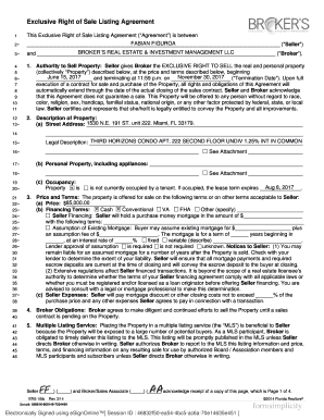 Exclusive Right of Sale Listing Agreement