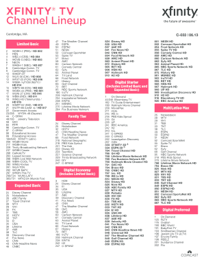 Xfinity Channel Guide - Fill and Sign Printable Template Online