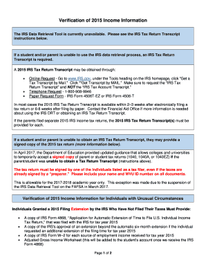IRS Tax Return Transcript Request
