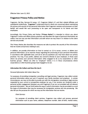 Fragomen privacy policy and notice