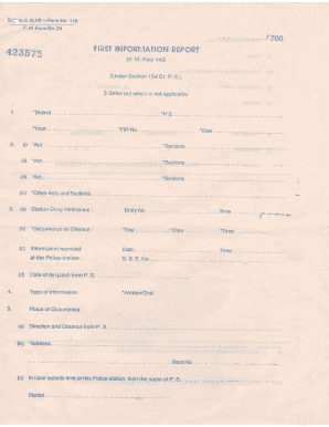 First Information Report Form