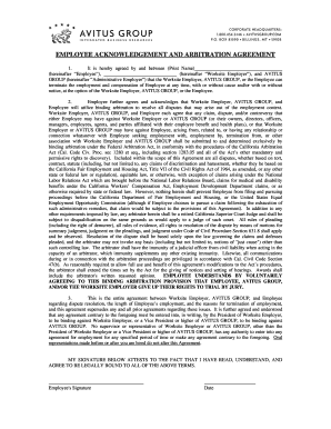 Employee Arbitration Agreement