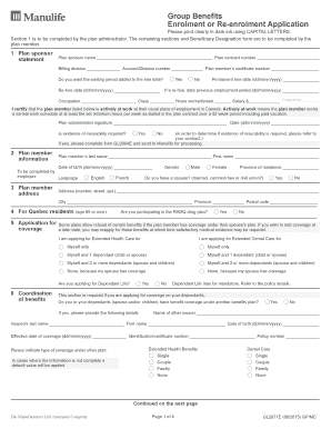Group Benefits Enrolment Application