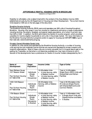 Reference letter for renting - AFFORDABLE RENTAL HOUSING UNITS IN BROOKLINE