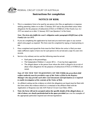 Notice of Risk for Child Abuse or Family Violence