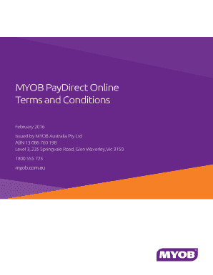 Efc worksheet - MYOB PayDirect Online