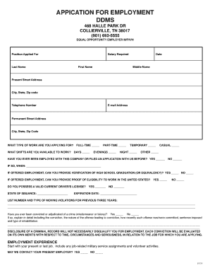 Employment Application Form