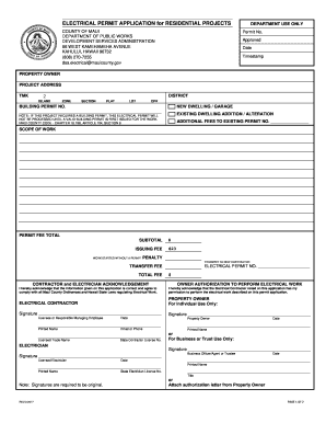 Electrical Permit Application for Residential Projects