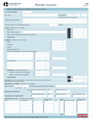 New Zealand Rental Income Tax Form IR3R
