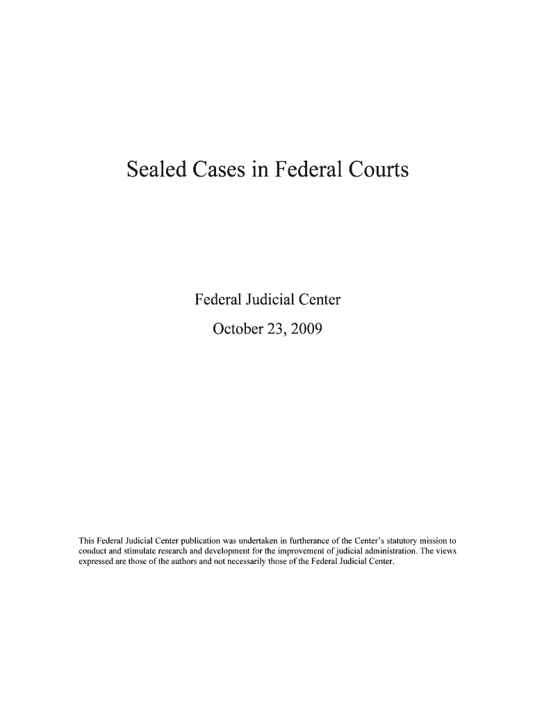 Fillable Online Fillable Sealed Cases in Federal Courts (Federal