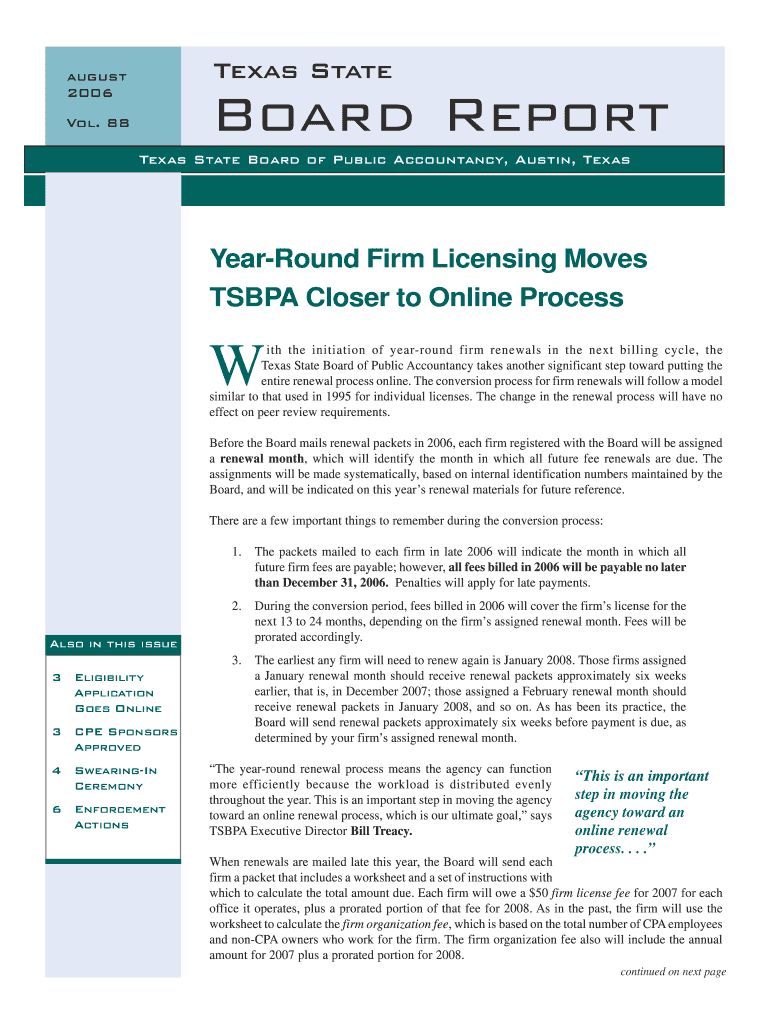 Fillable Online Texas State Board of Public Accountancy, Austin, Texas
