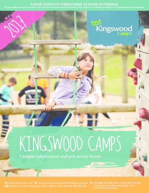 Kingswood Camps Camper Information Form