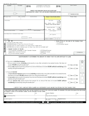 Puerto Rico Credit for Persons Age 65 or Older and Compensatory Credit for Low Income Pensioners Return
