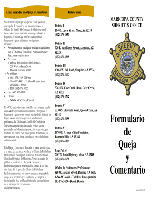 Formulario de Queja y Comentario