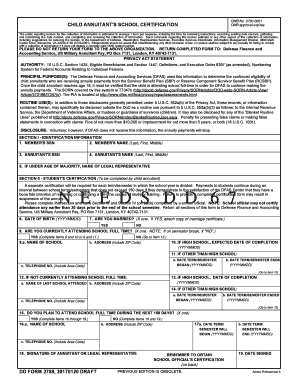Child Annuitant's School Certification Form
