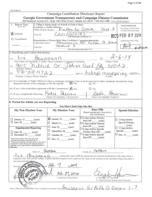 Georgia Campaign Contribution Disclosure Report