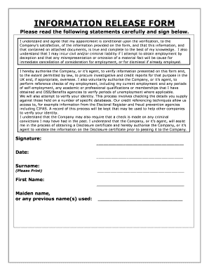 Information Release Form
