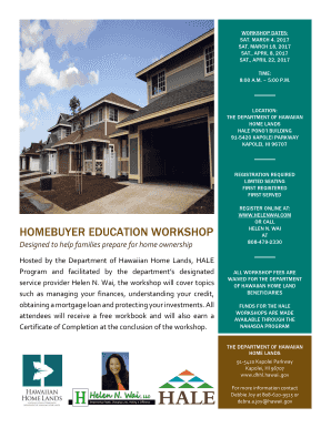 Helen Wai Homebuyer Education Workshop Flyer