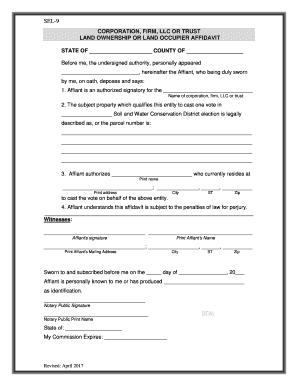 Land Ownership Affidavit