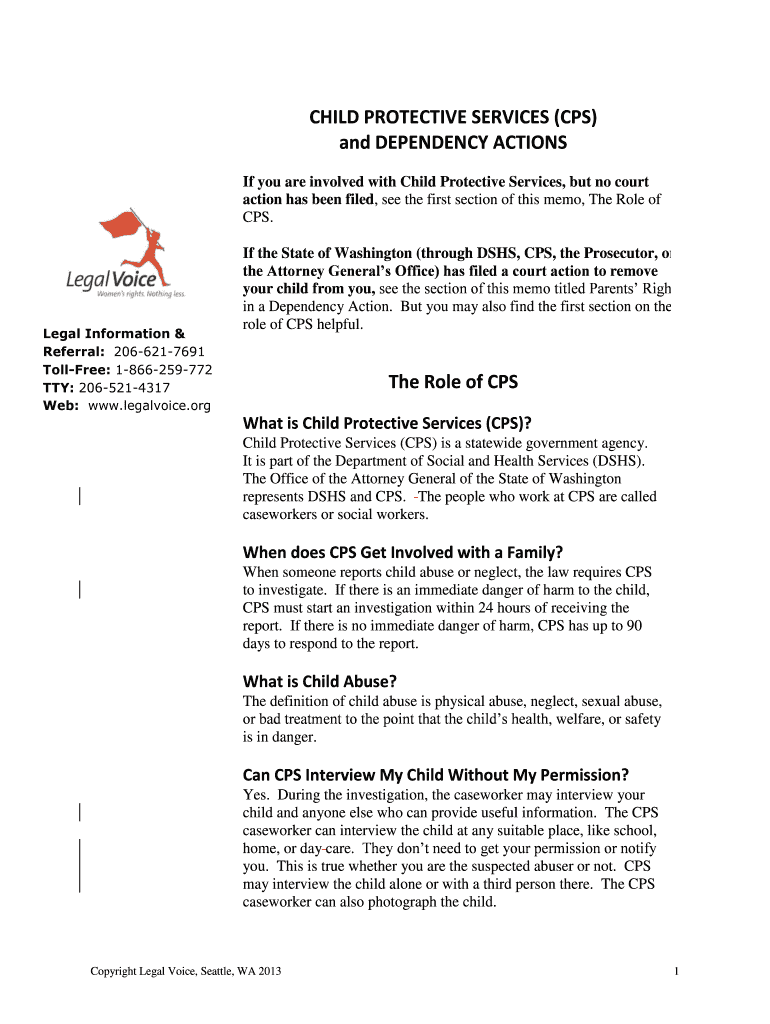 Fillable Online Fillable CHILD PROTECTIVE SERVICES (CPS) and DEPENDENCY