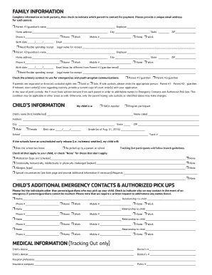 YMCA Child Information Form