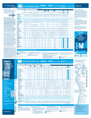 jersey coast line schedule