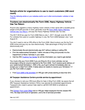 IRS Form 2290 Filing Guide for Truckers