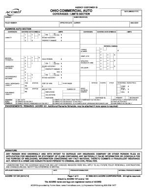 Ohio Commercial Auto Insurance Application
