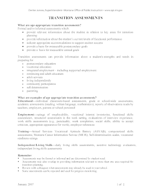 Fillable Online opi mt TRANSITION ASSESSMENTS - opi mt Fax Email Print ...