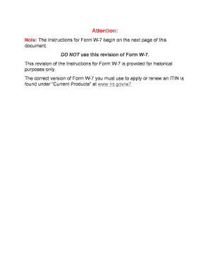 Form W-7 Instructions