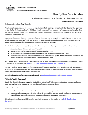 Family Day Care Service Application