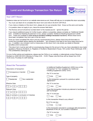 Land and Buildings Transaction Tax Return