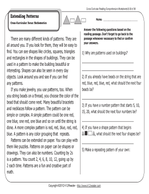 Cross-Curricular Reading Comprehension Worksheet