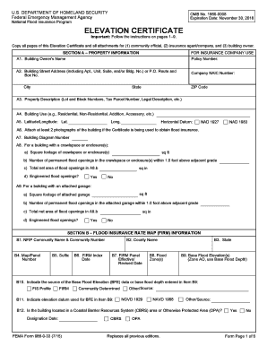 FEMA Elevation Certificate Form