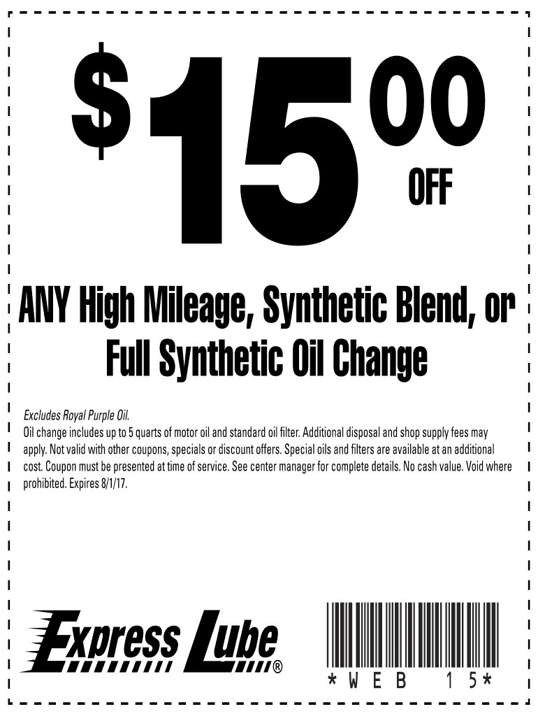 Fillable Online ANY High Mileage, Synthetic Blend, or Full Synthetic