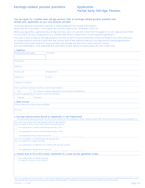 Partial Early Old-Age Pension Application