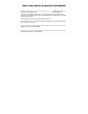 New York Photo ID Waiver for Minors