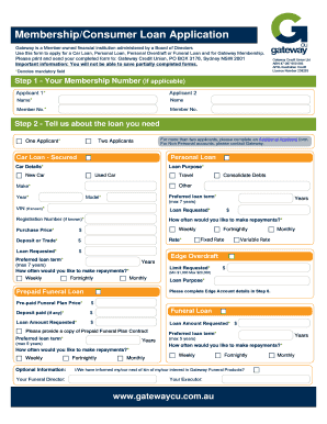 Membership/Consumer Loan Application