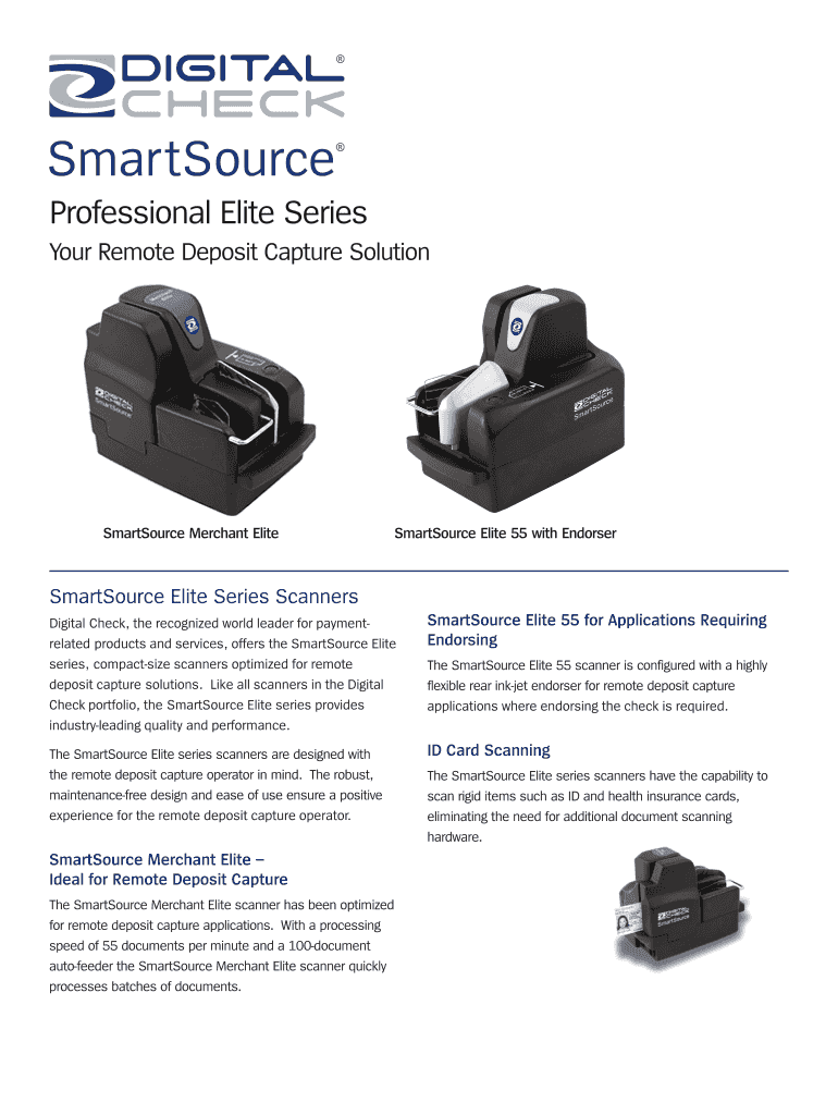 Fillable Online SmartSource ELITE Series - Digital Check Fax Email Print - pdfFiller