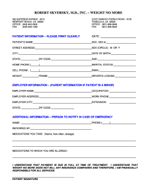 Patient Medical History Form