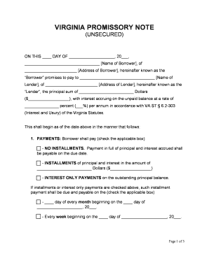 Virginia Promissory Note
