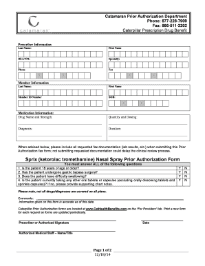Sprix Prior Authorization Form